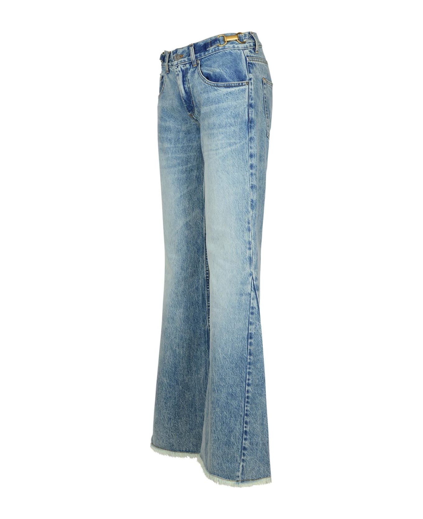 Light Blue Cotton Jeans - 2