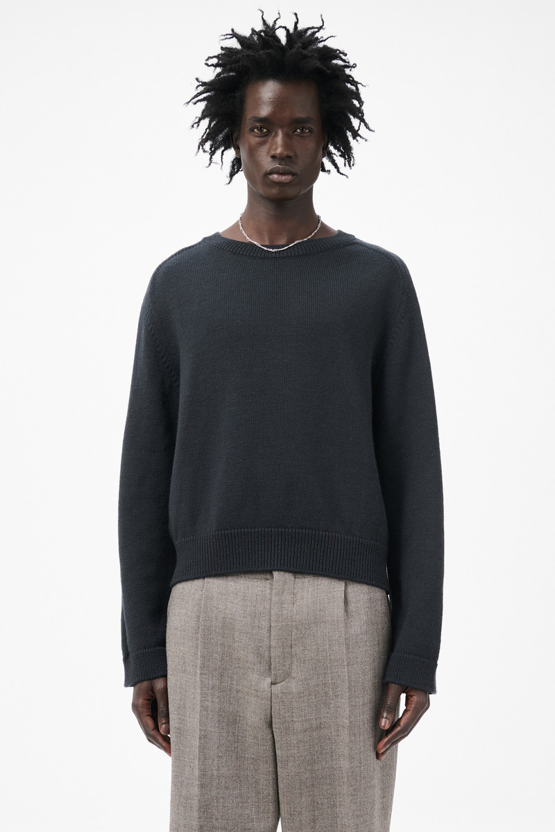 True Roundneck Off Black Rustic Merino 3