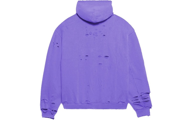 Balenciaga Caps Destroyed Hoodie 'Purple' 659403TKVB63078 - 2
