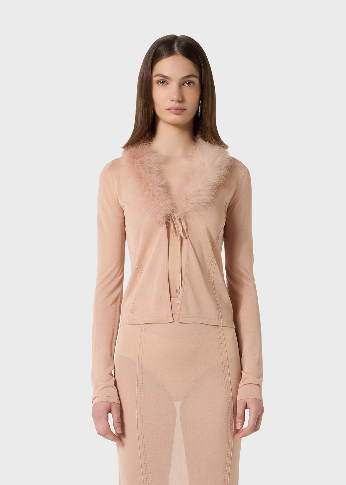 CARDIGAN WITH FEATHER DETAIL - 3