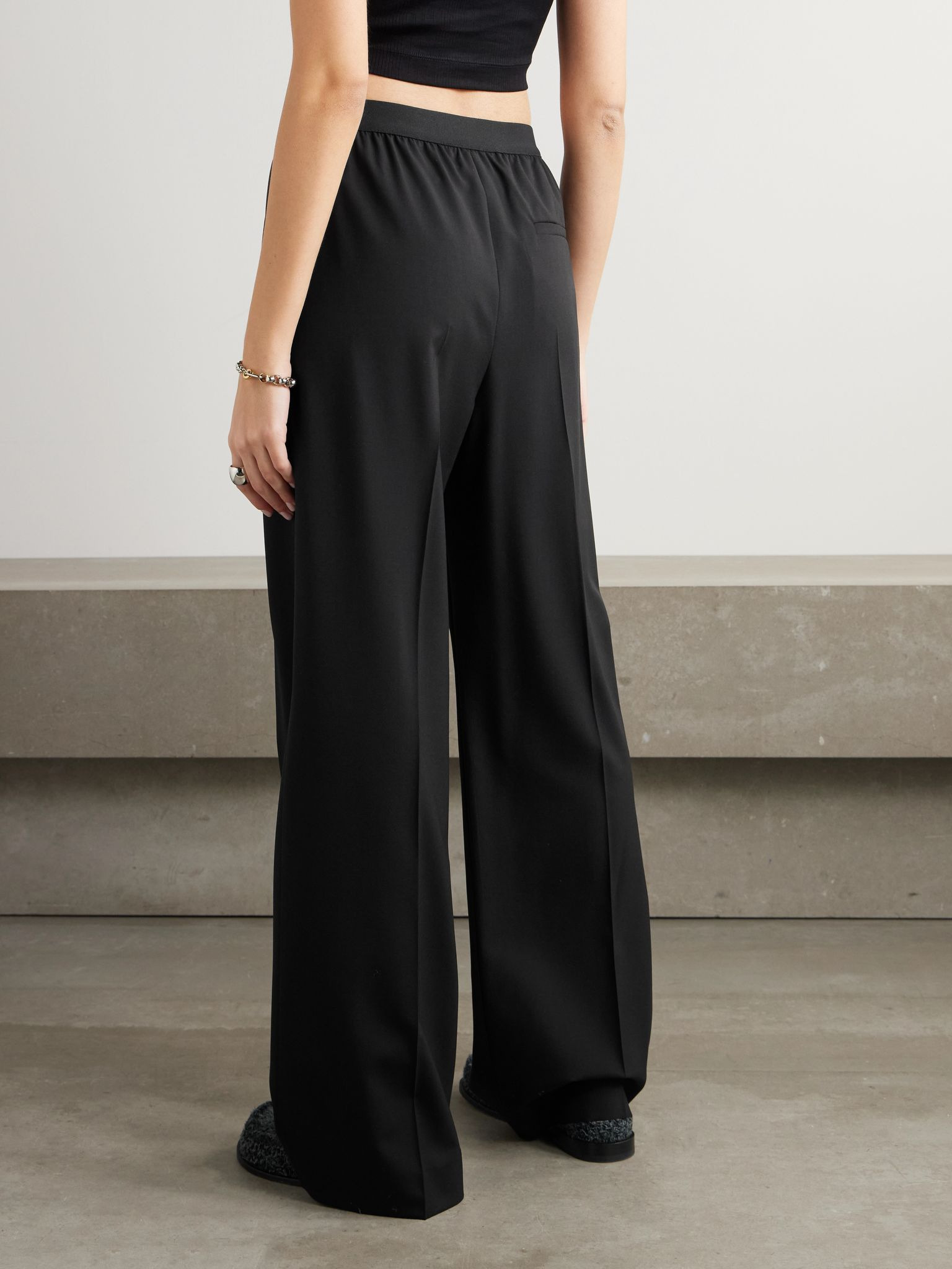 Wool straight-leg pants Black - 4