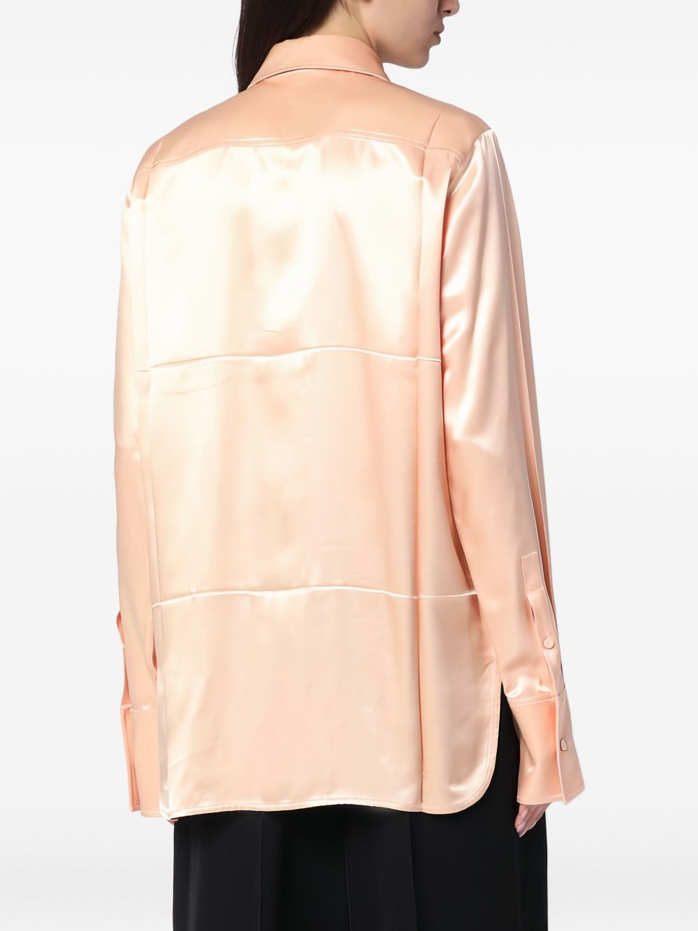 satin tie-neck shirt - 3