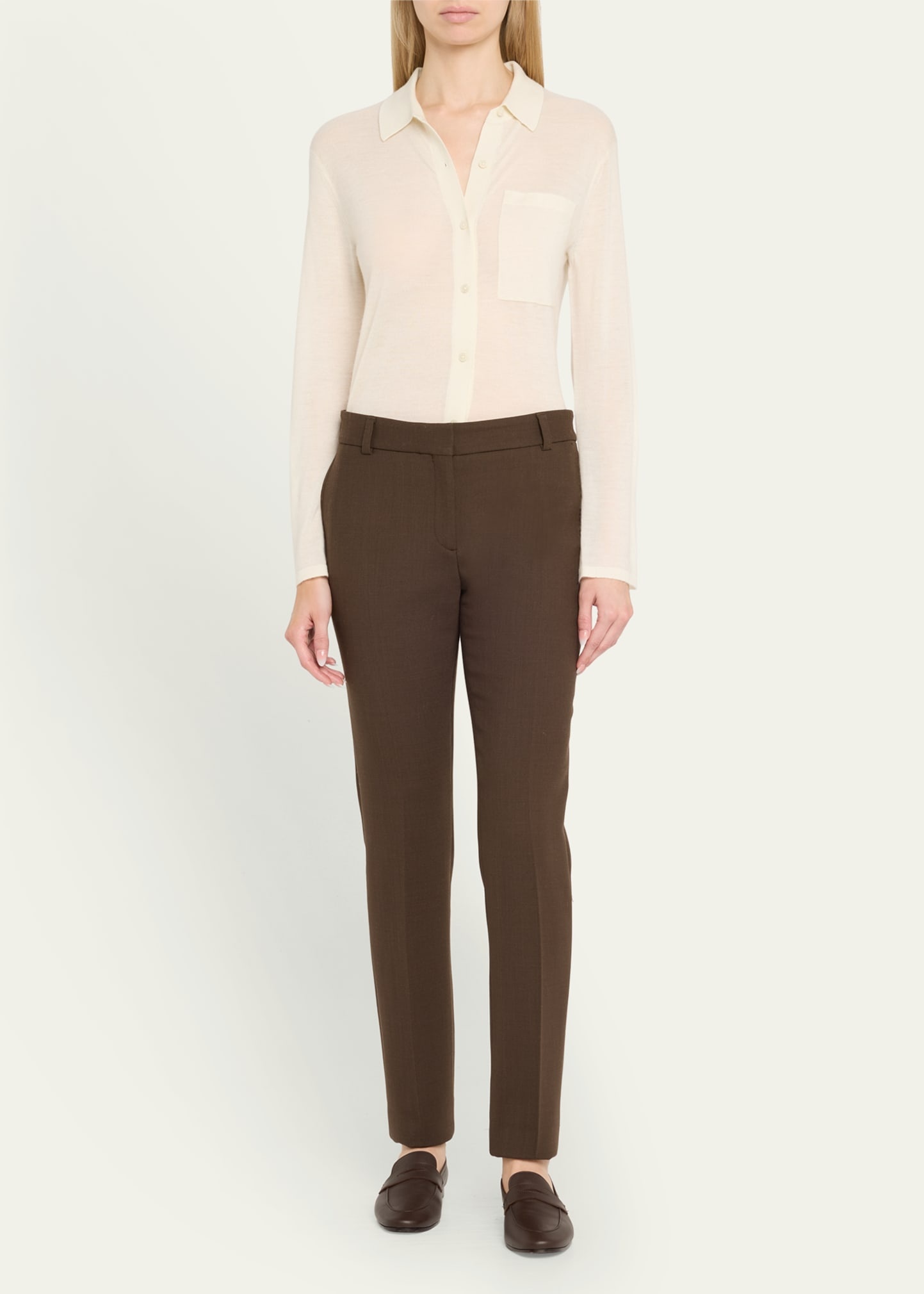 Showtime Cashmere Collared Button-Front Shirt - 2