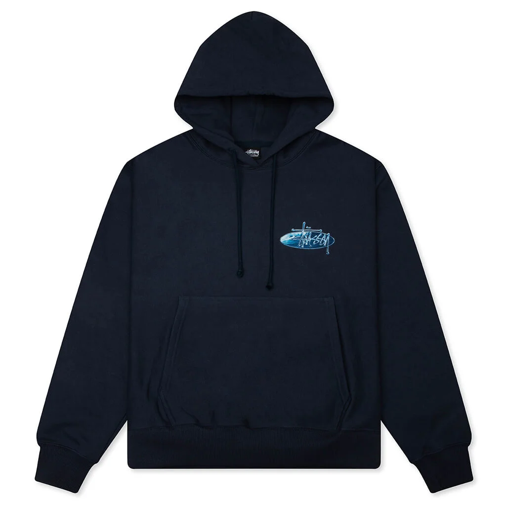 WAVE OVAL HOODIE - NAVY - 1