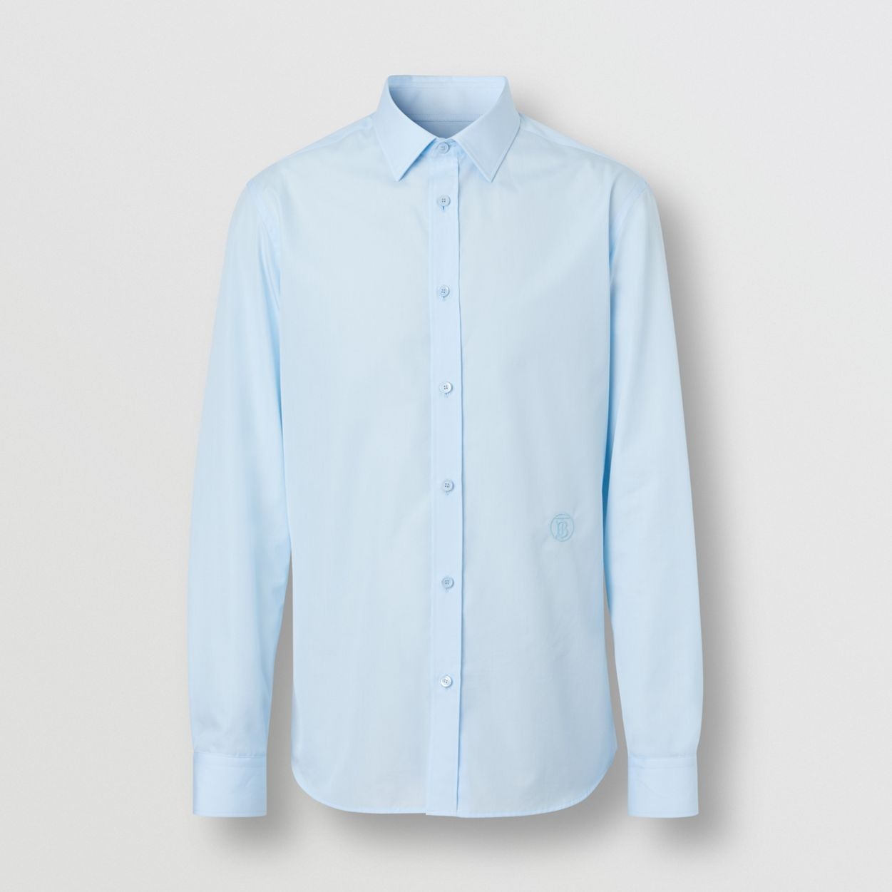 Slim Fit Monogram Motif Cotton Poplin Shirt - 1