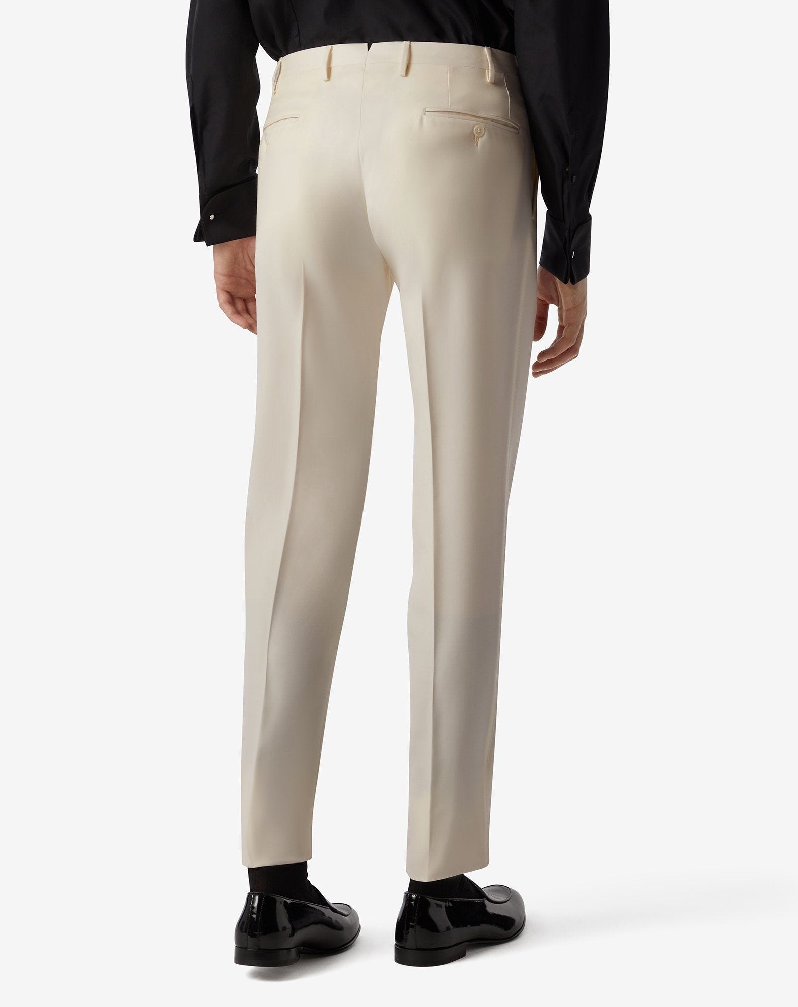 White 120's wool trousers - 4