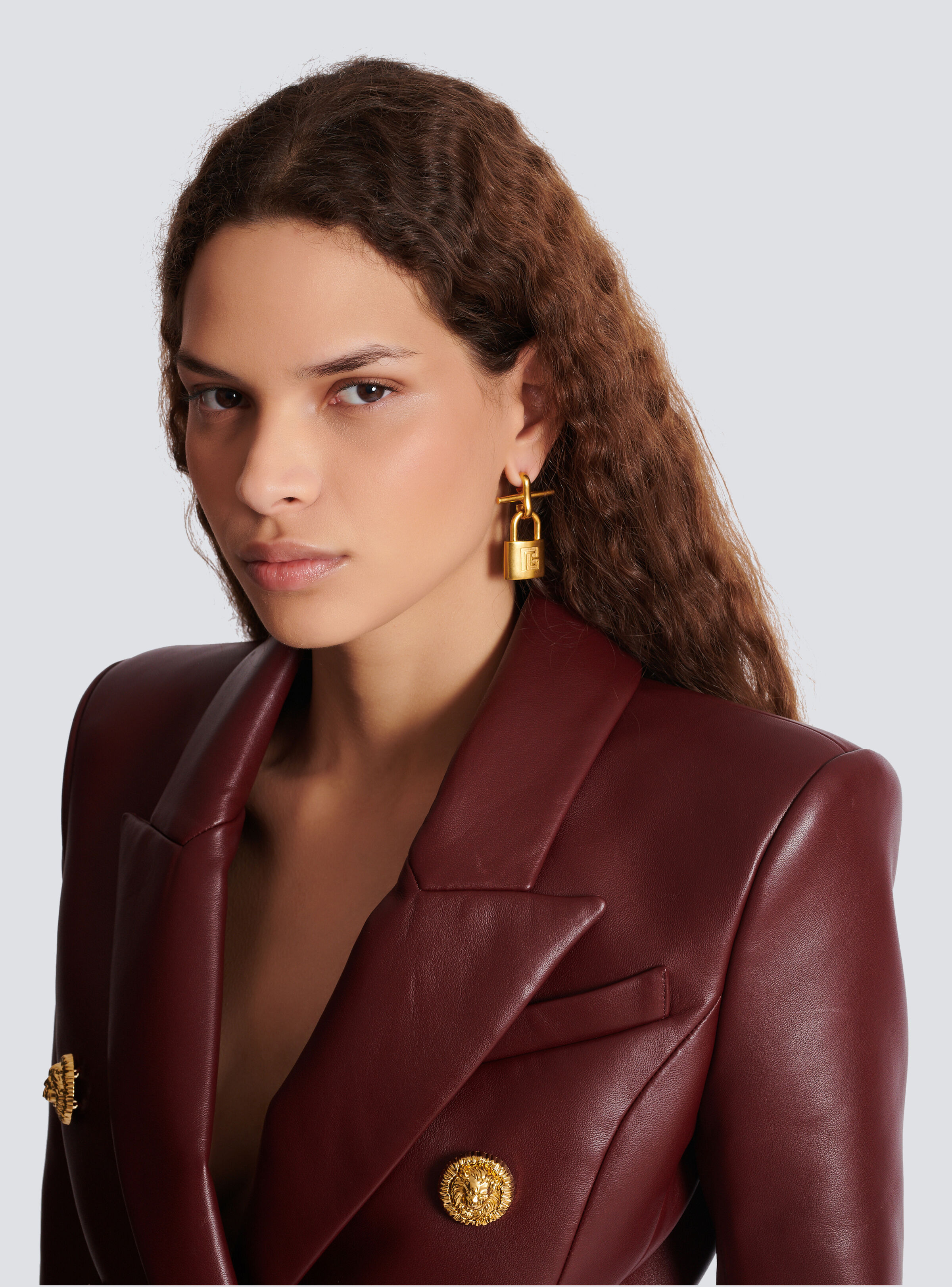 Brass Pulse padlock earrings - 3