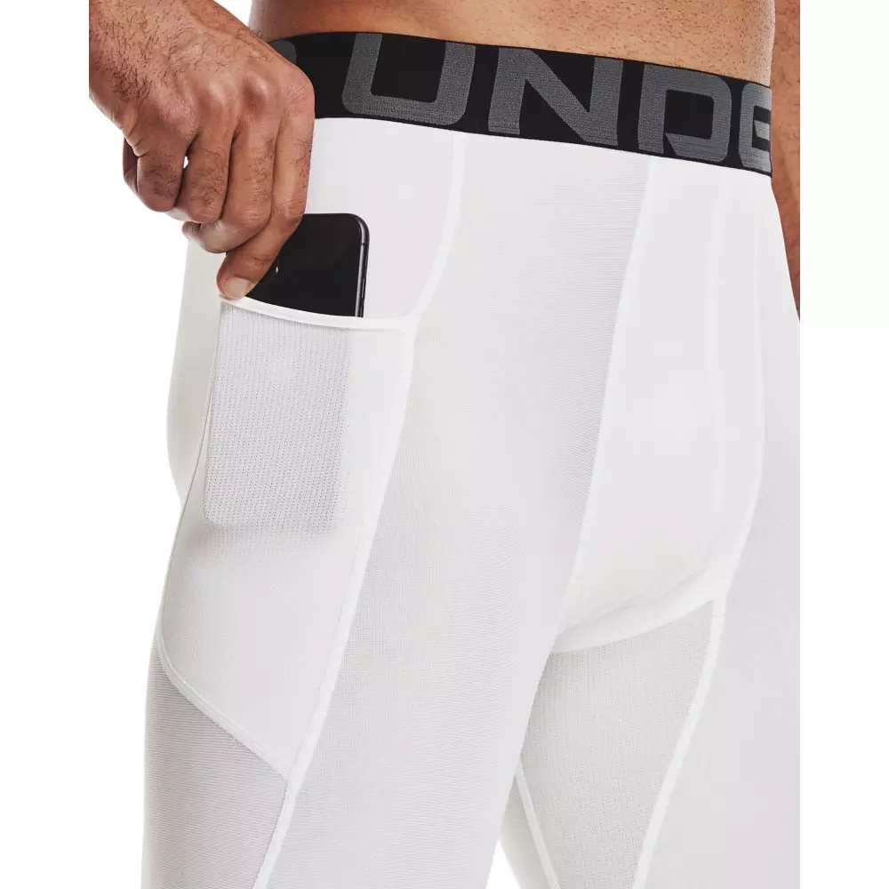 Men's White HeatGearÂ® Armour Â¾ Leggings - 7