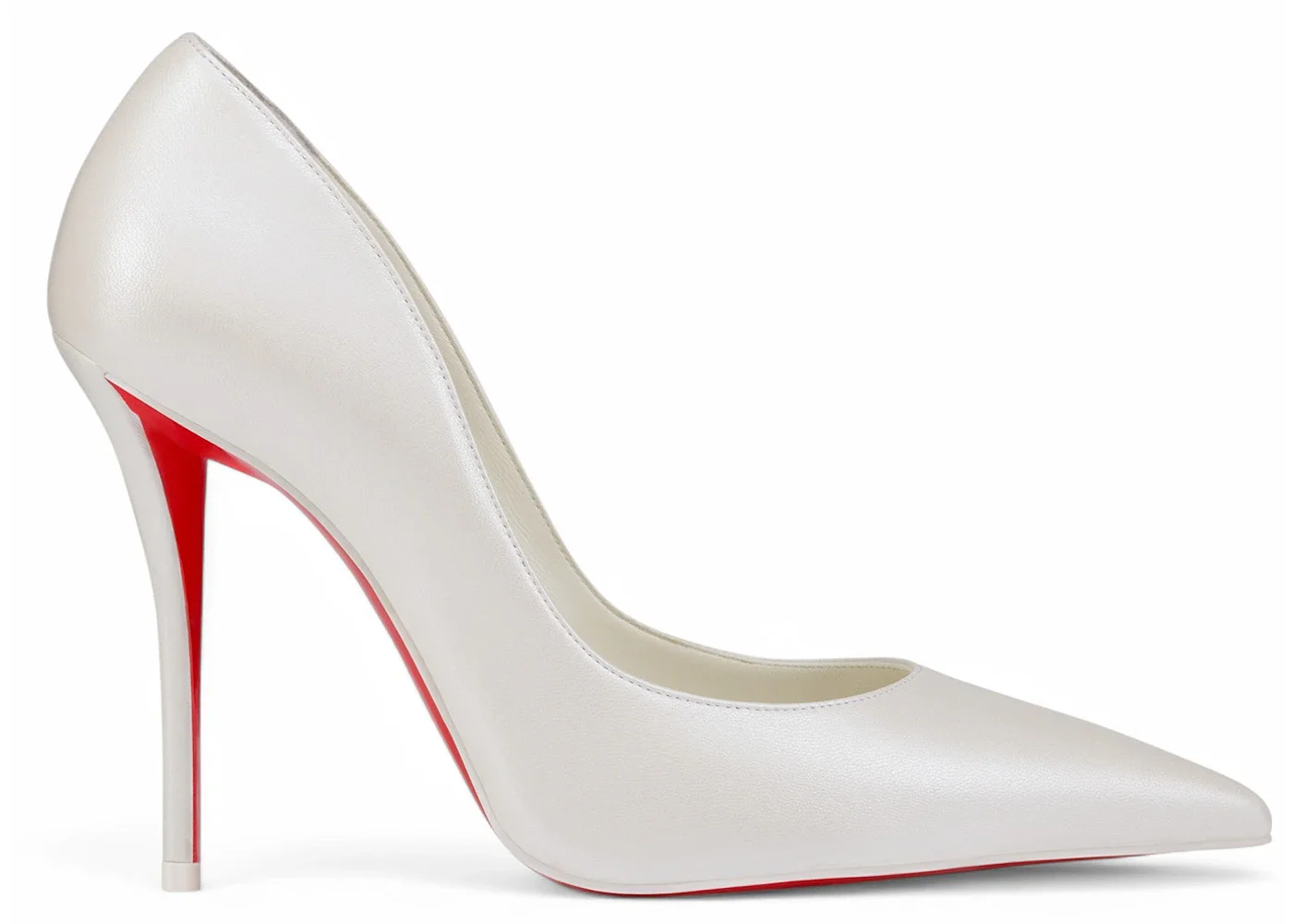 Christian Louboutin Miss Z 100mm Pump Bianco Pearlescent Nappa Leather - 1