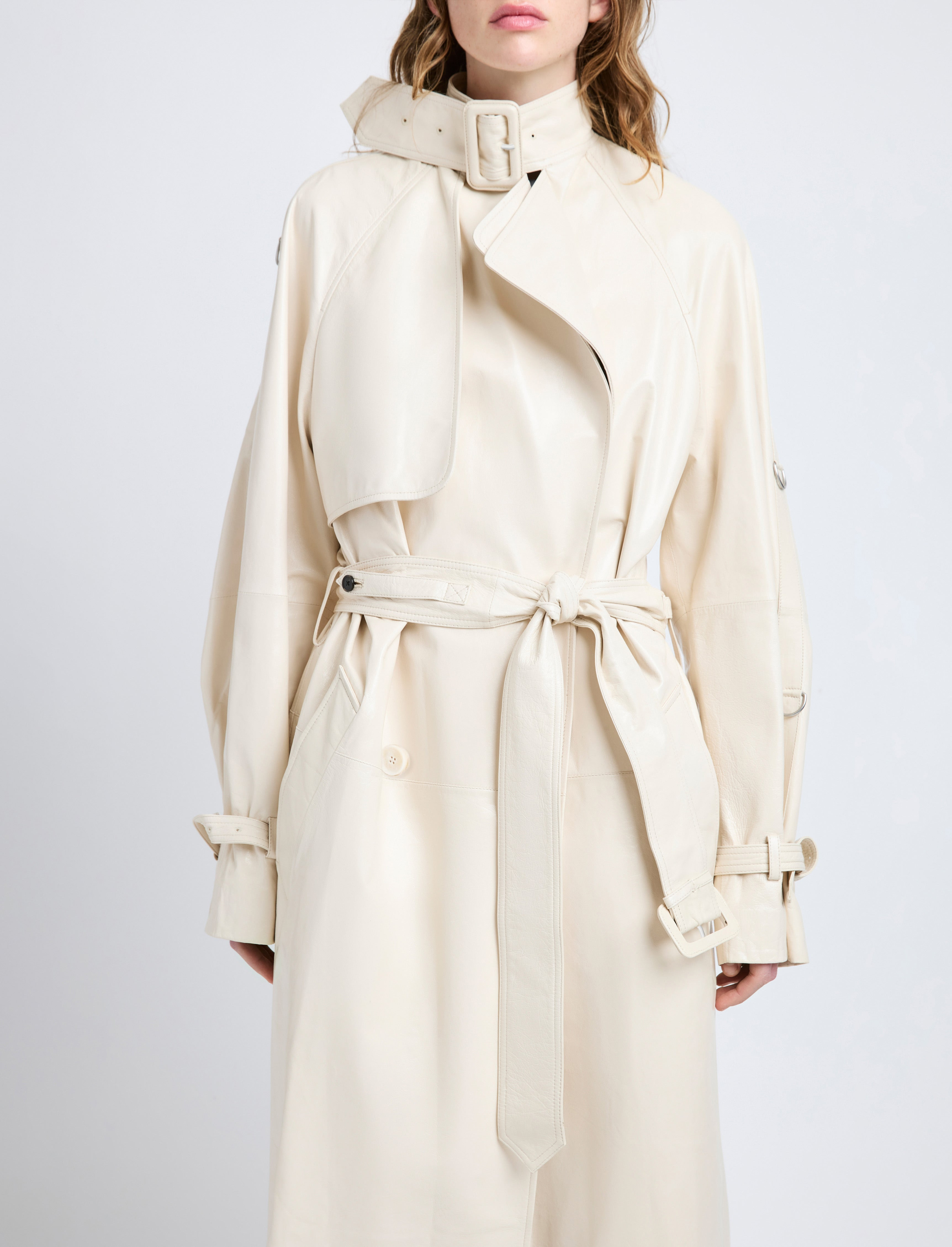 Sabina Coat in Lacquered Leather - 5