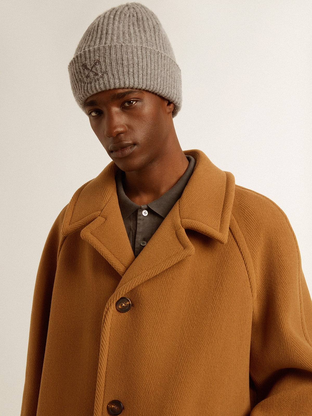 Men's single-breasted coat in tobacco - 6