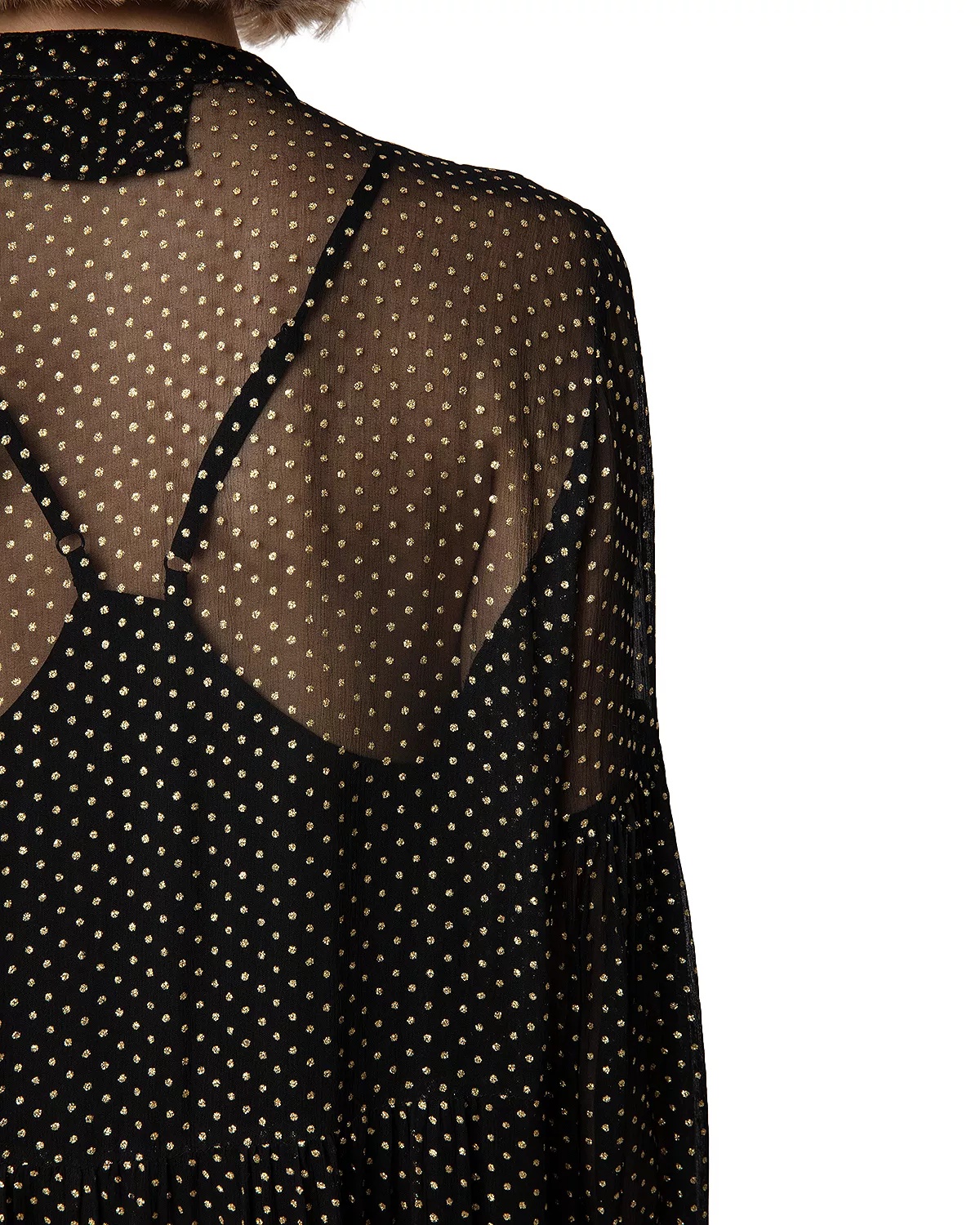 Randy Mousseline Sparle Noir Dress - 5