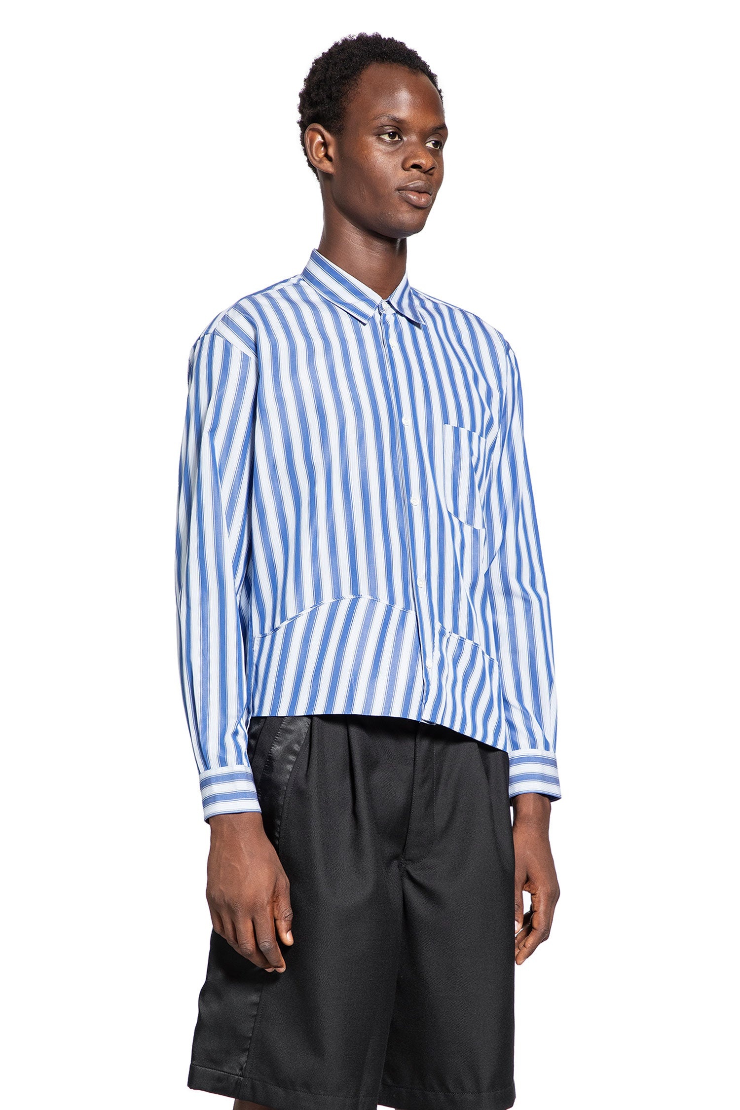 Spliced-Striped-Pocket-Shirt - 1