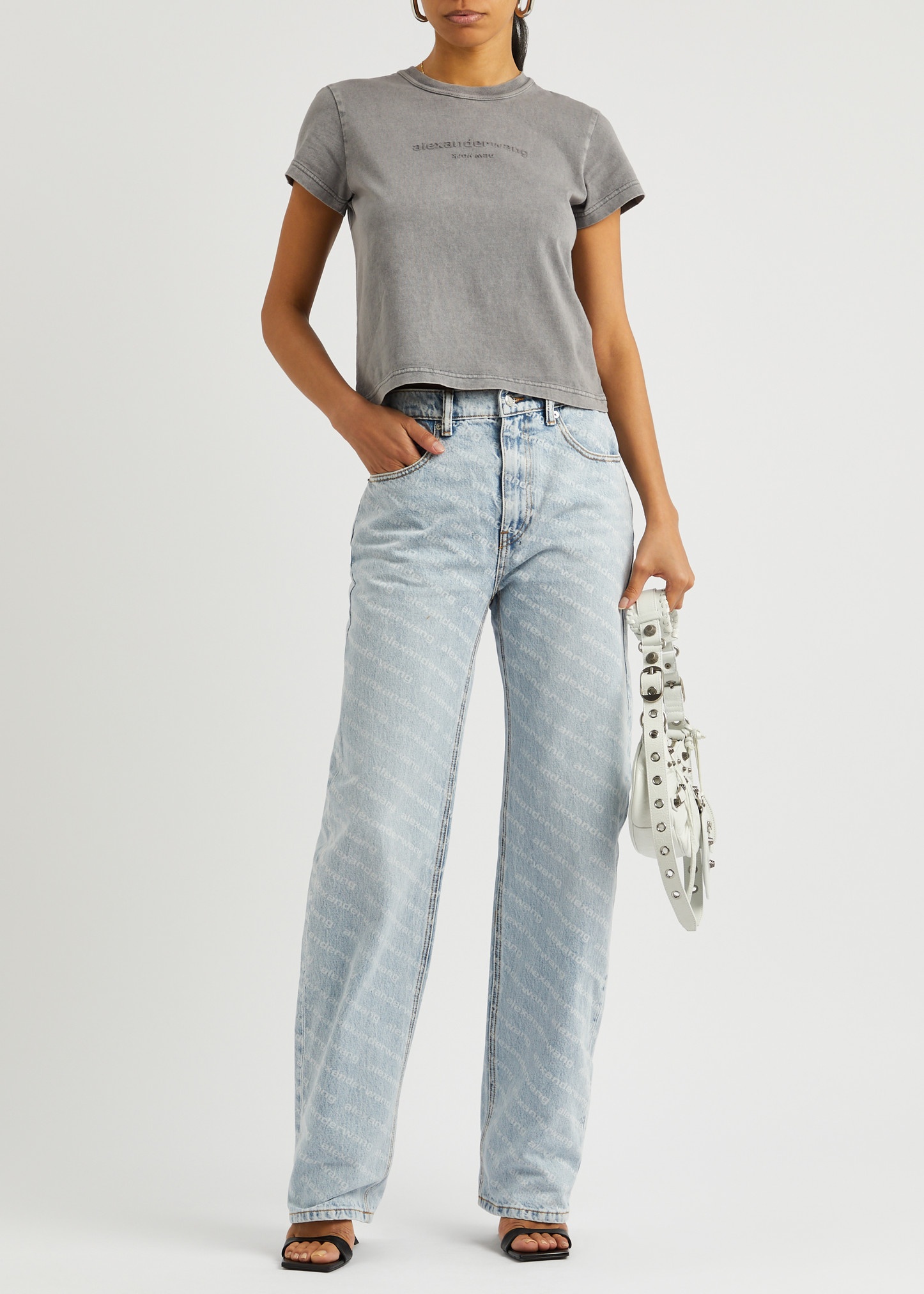 Logo-print straight-leg jeans - 4