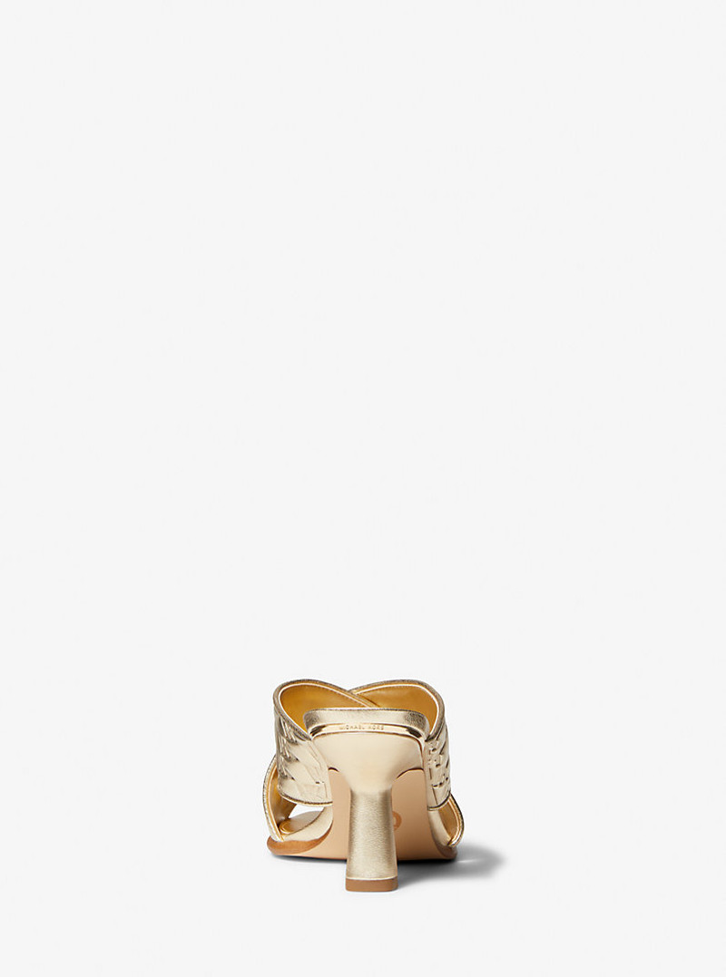 Gideon Logo Embossed Metallic Mule 3