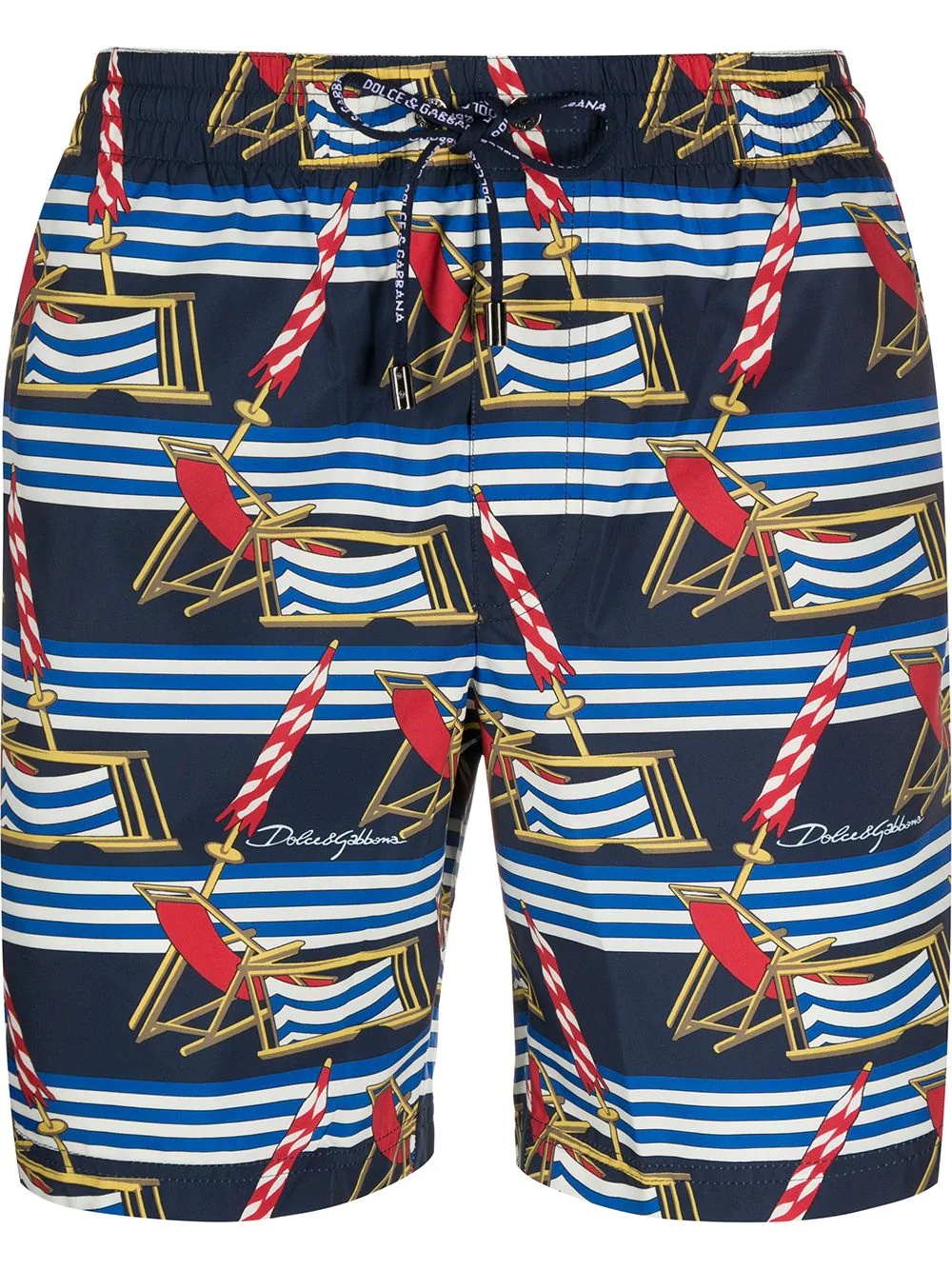 beach chairs print swim shorts - 1