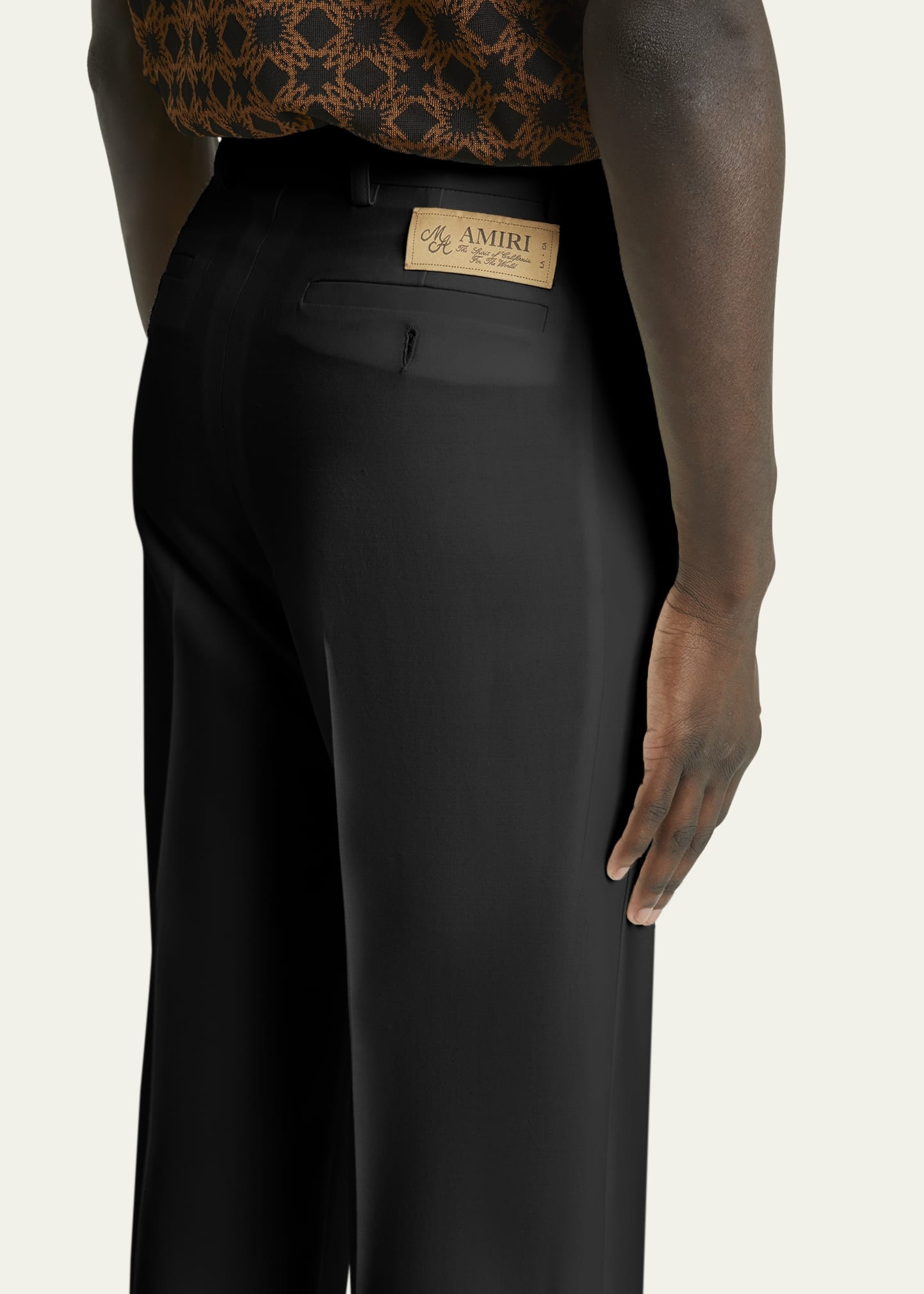 Men's Creased Wool Flare Pants - 5