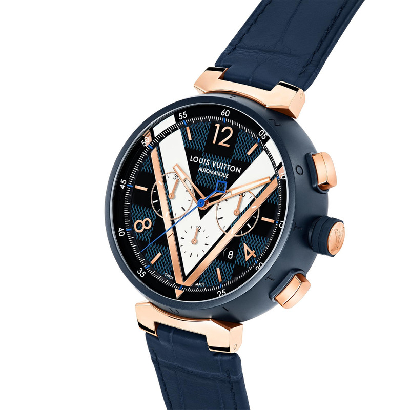 Louis Vuitton Tambour Damier Cobalt Chronograph outlook