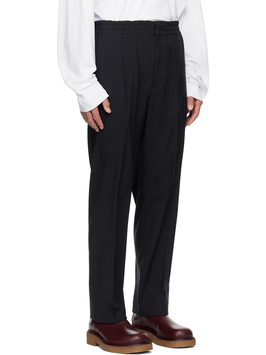 Navy Fine Wool Trousers - 2