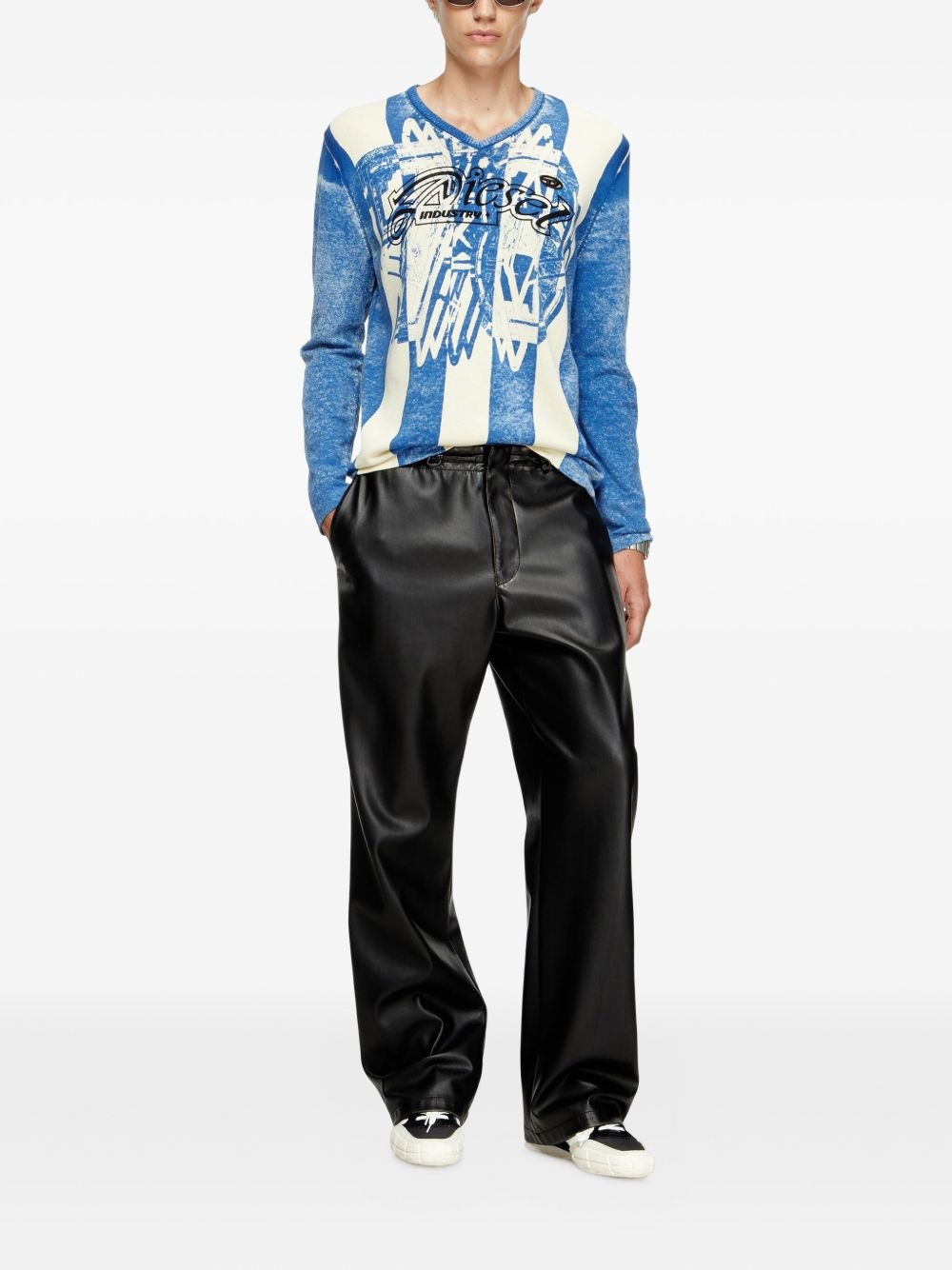 Oliba stripe-print V-neck sweater - 2