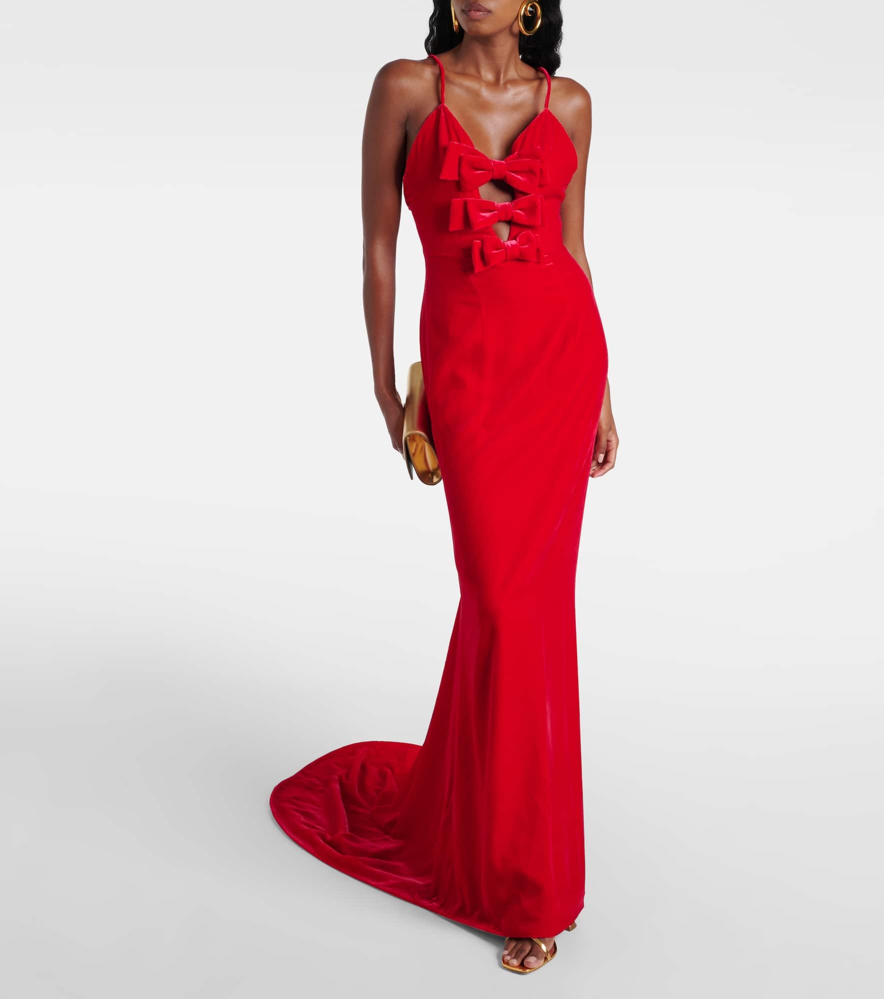 Bow-detail velvet gown - 2