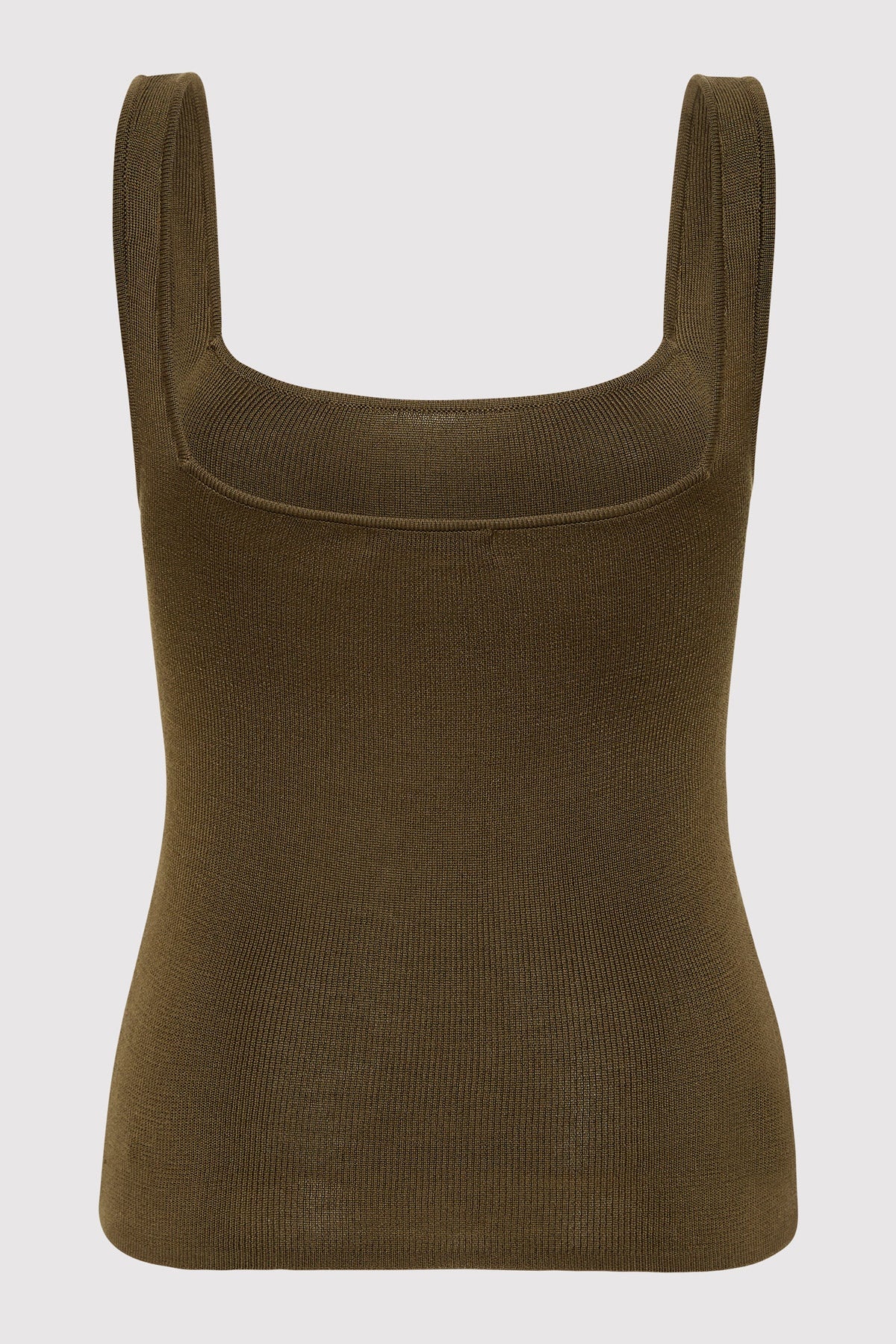Square Neck Knit Singlet - Kelp - 7