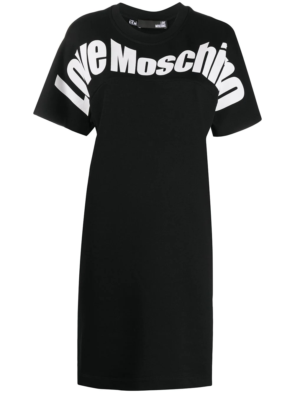 logo print crew neck T-shirt dress - 1