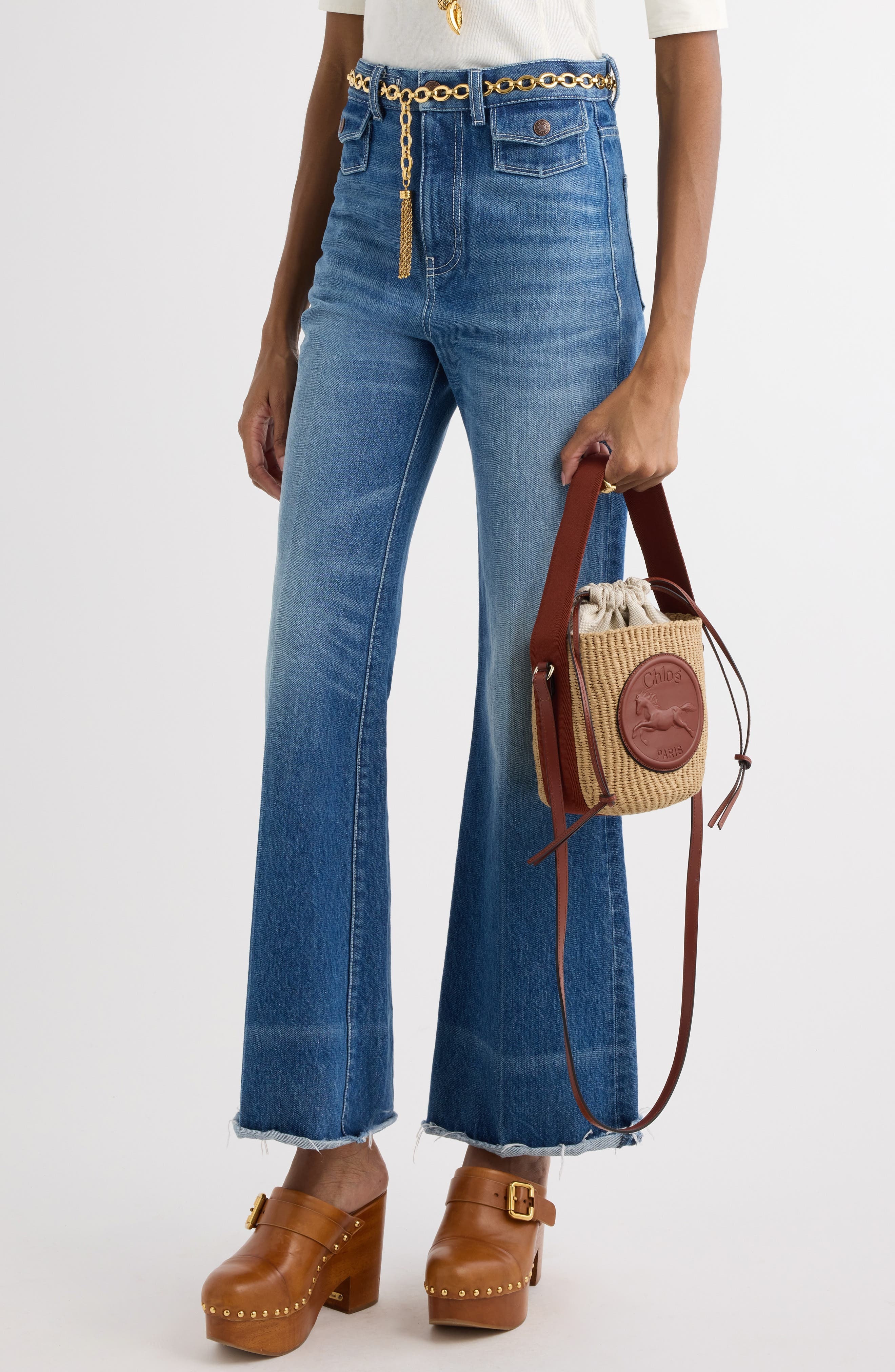 Chloé Small Horse Medal Basket Bag in 27S Sepia Brown at Nordstrom - 7