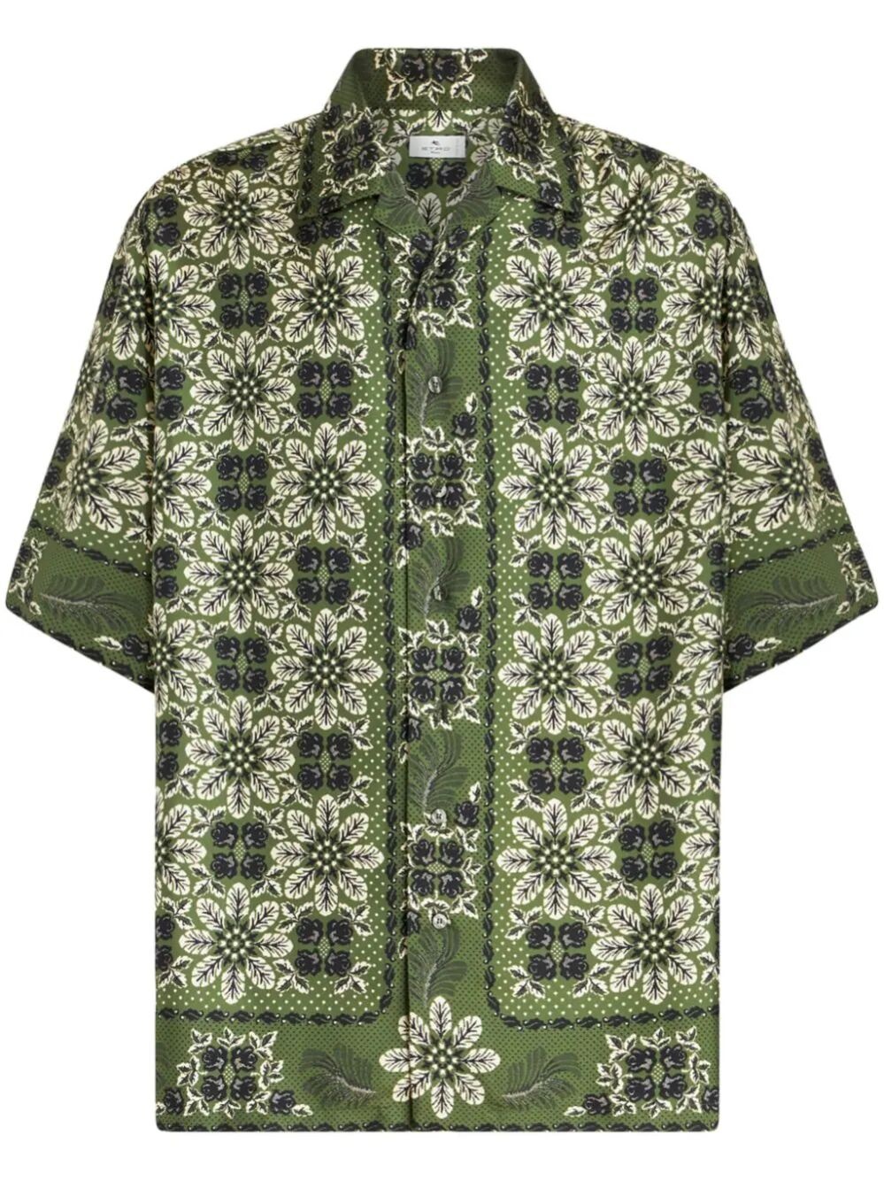 Floral-print silk shirt - 1