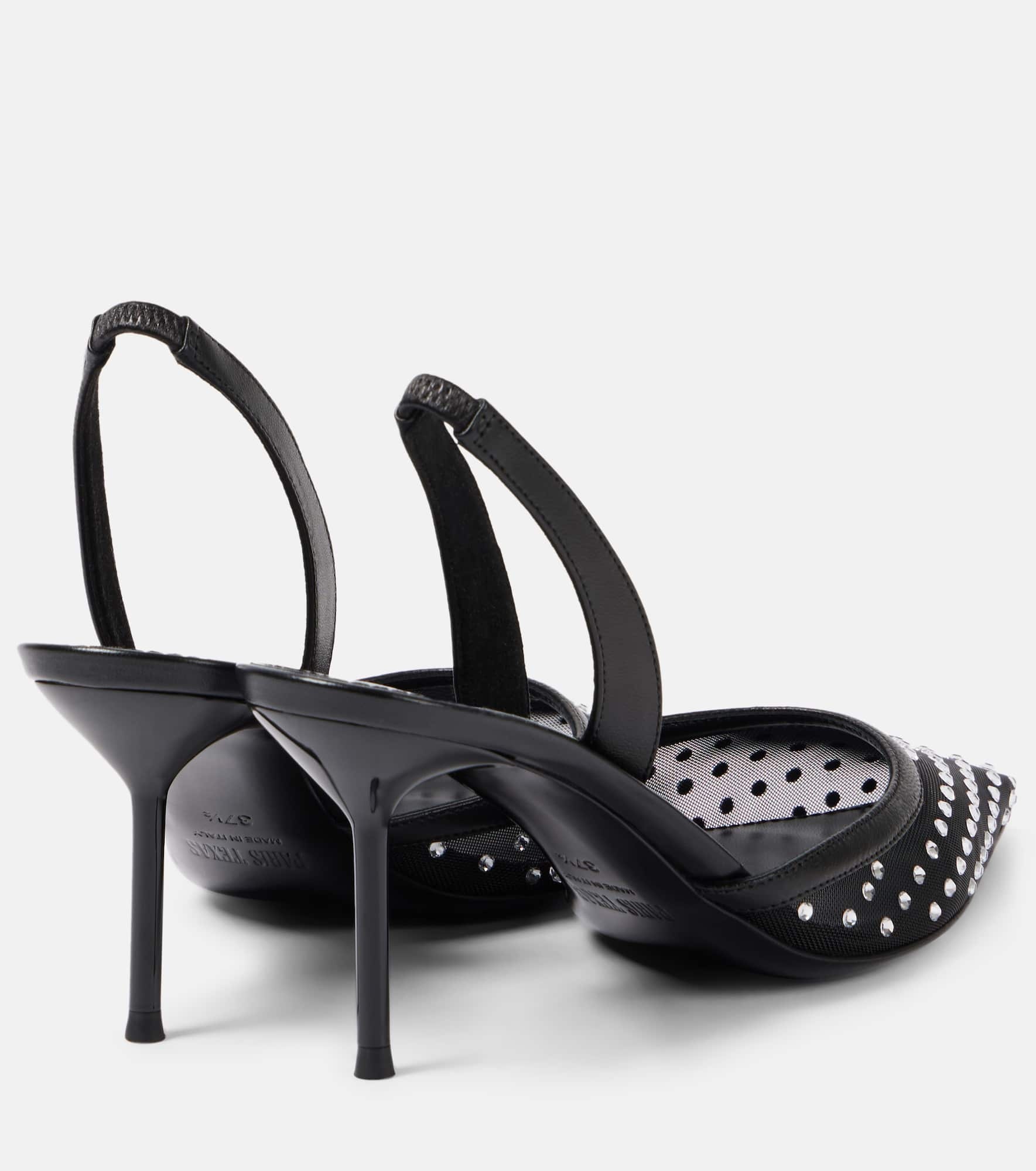 Lidia 80 embellished mesh slingback pumps - 2