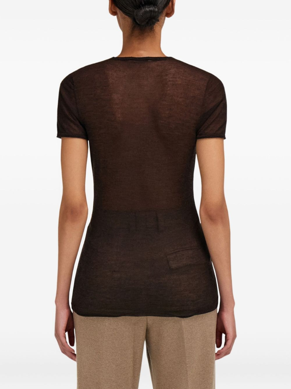 crew-neck knitted T-shirt - 4