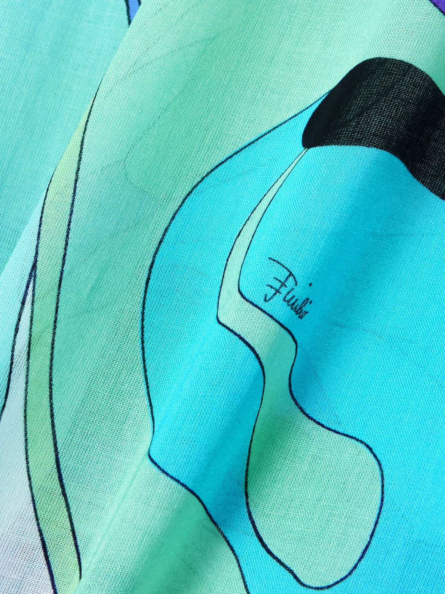 Oversized printed cotton-muslin shirt Blue - 5