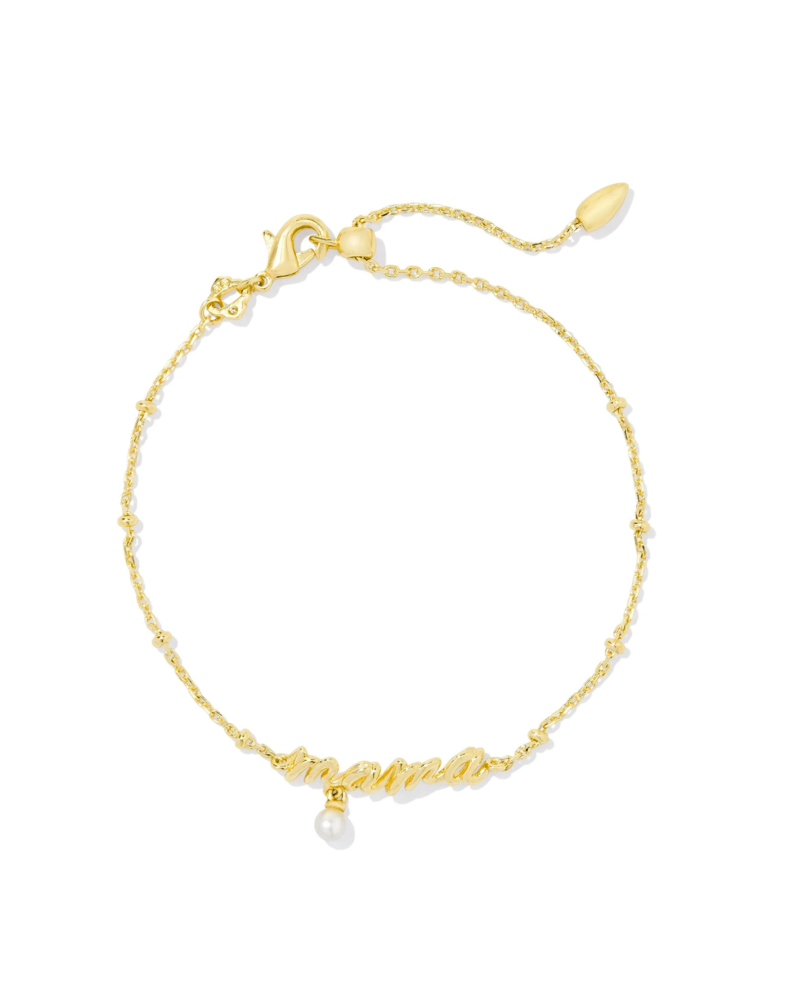 Mama Script Delicate Chain Bracelet in Gold - 1