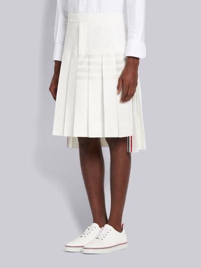 Thom Browne 4-bar knee-length pleated skirt outlook