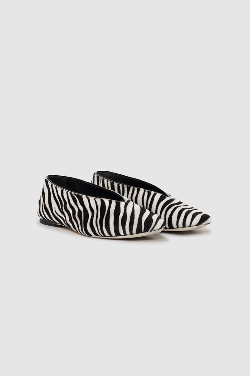 Ana Flats Calf Hair - Zebra 5