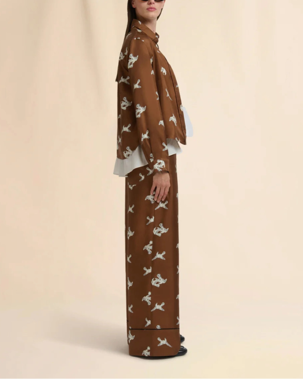 RAVENS SILK TWILL PRINTED BLOUSE - 3