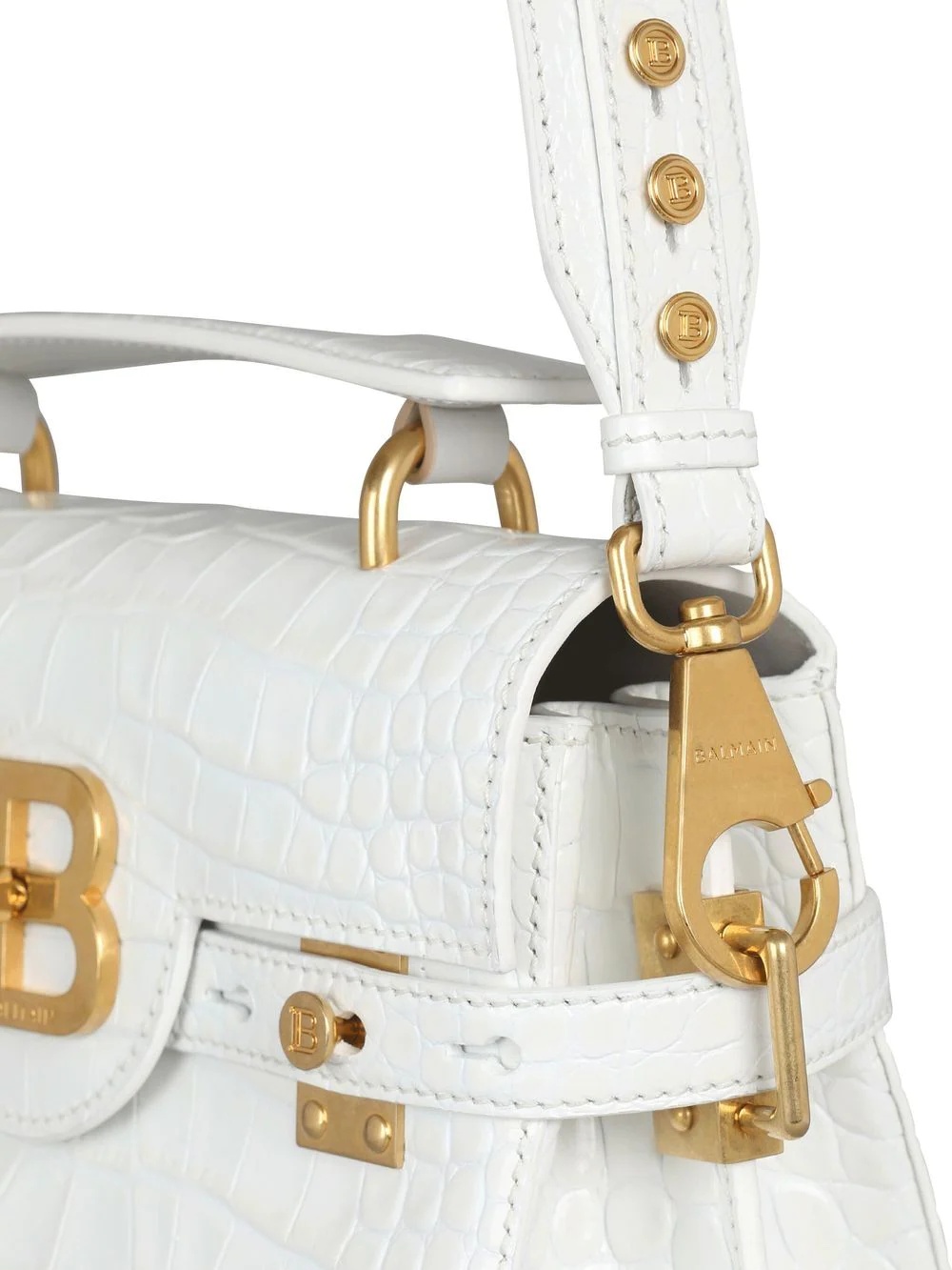 B-Buzz crocodile-embossed shoulder bag - 4