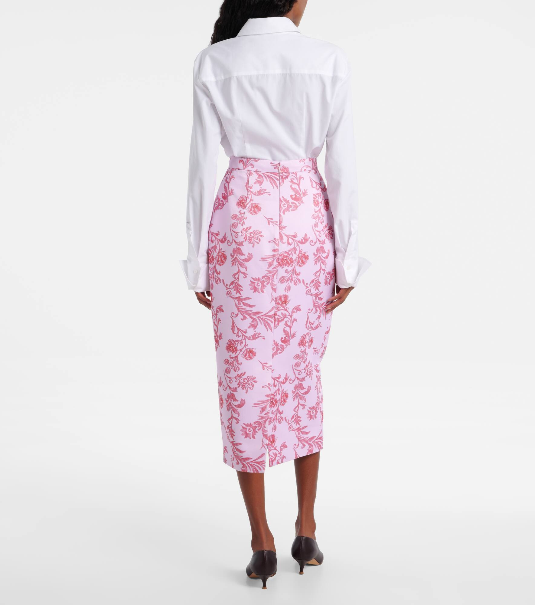 Lorelei floral taffeta faille pencil skirt - 3