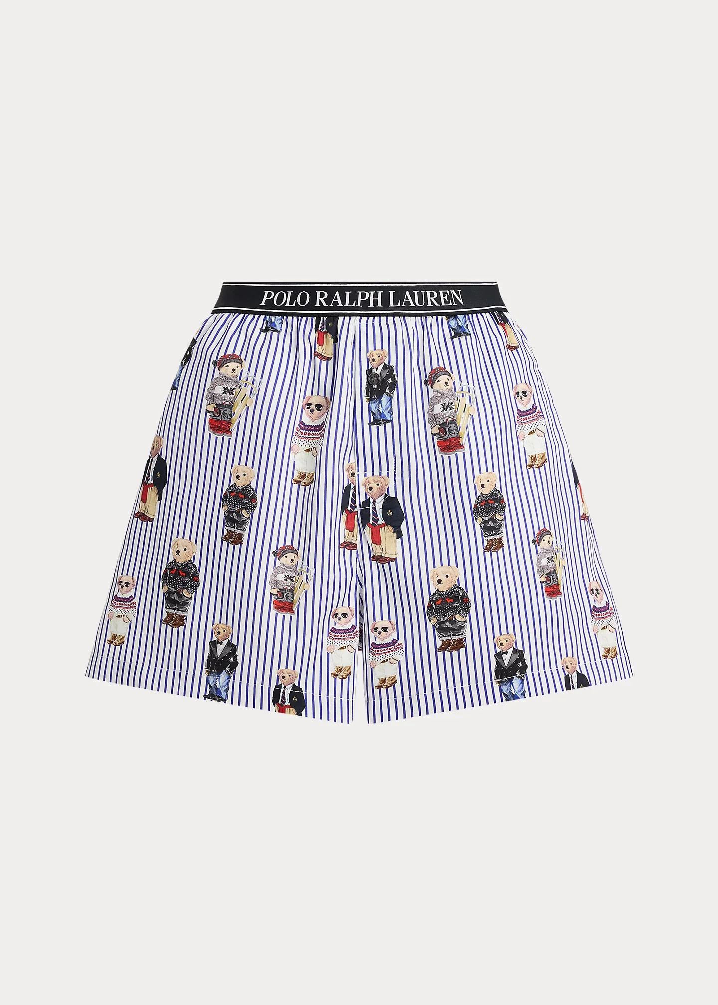 Striped Polo Bear Cotton Sateen Boxer - 1