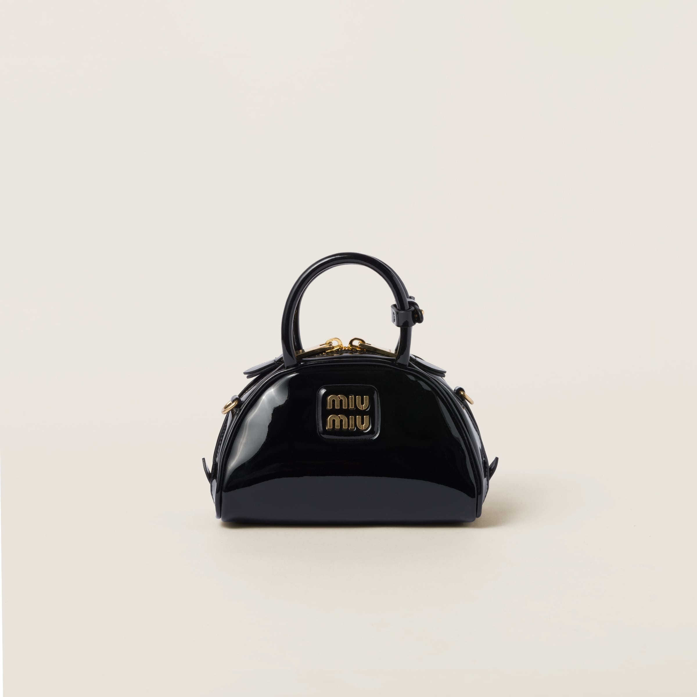 Patent leather top-handle bag - 1