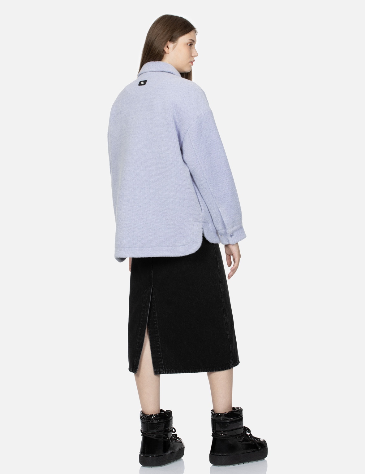 SEAGULL APPLIQUE FASHION FIT KNITTED SHIRT JACKET - 4