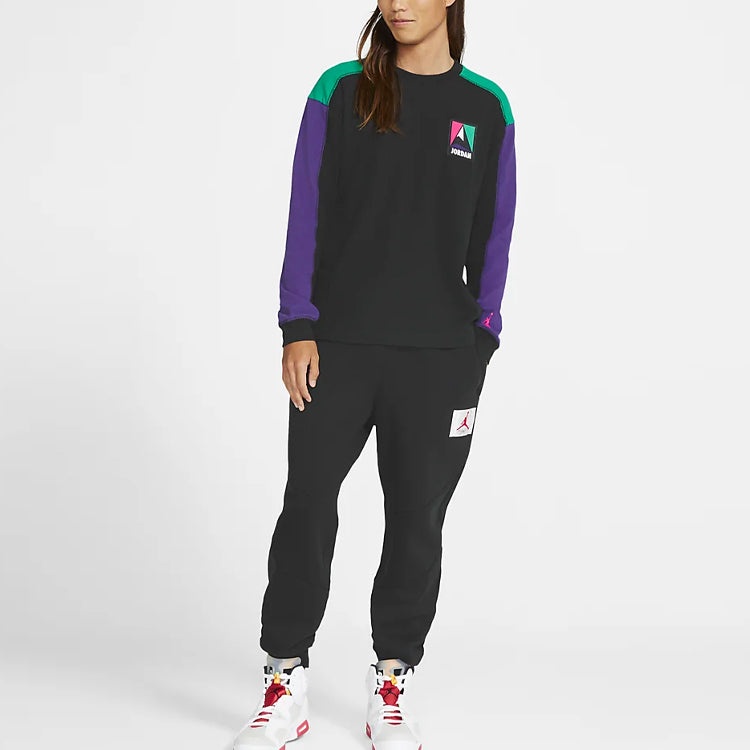 Air Jordan Winter Utility Colorblock logo Casual Round Neck Black CT3382-010 - 4