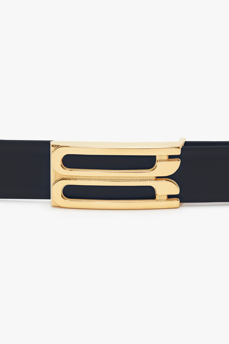 Frame Belt In Navy Leather 4