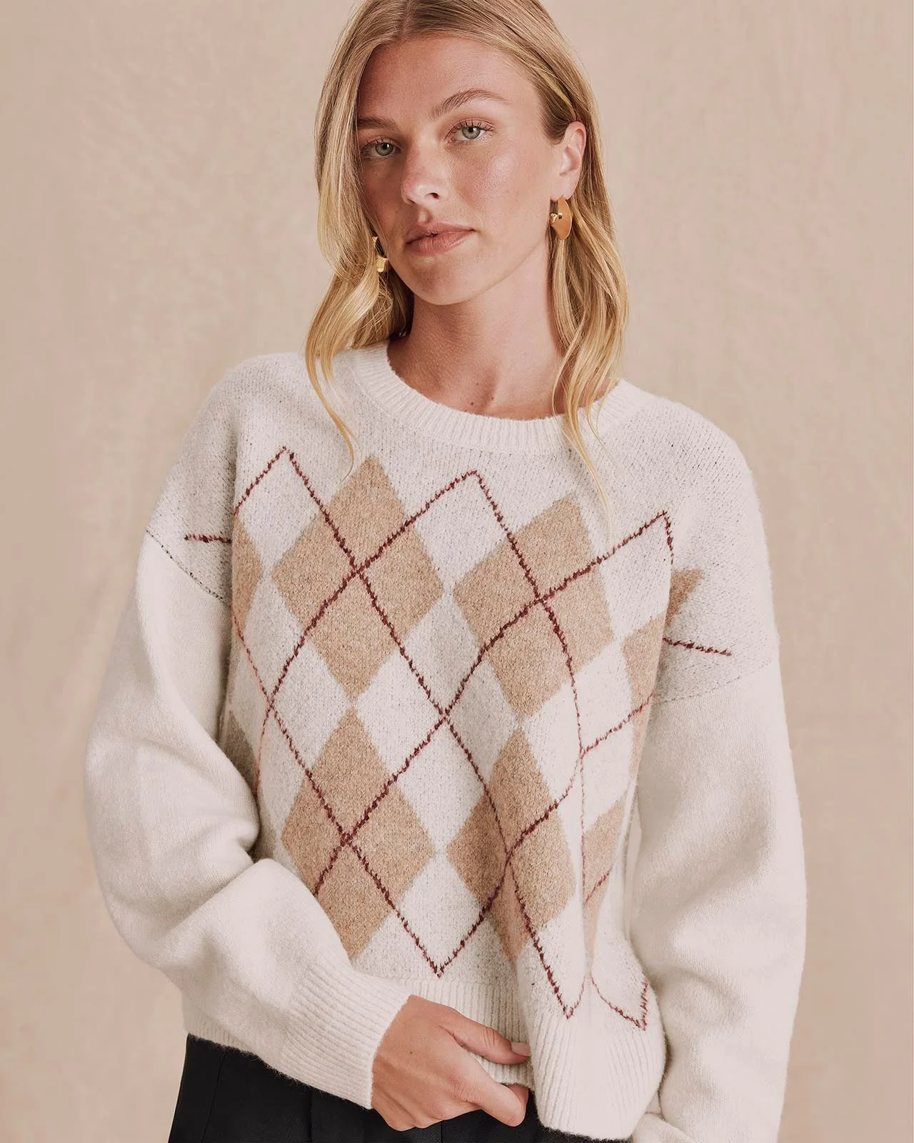 Astrid Argyle Sweater - 1