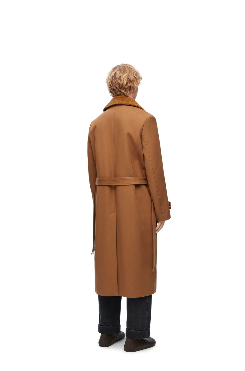 Coat in cotton and shearling 3