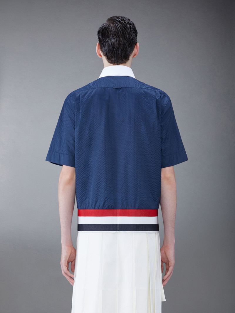 Thom Browne RWB-stripe ripstop polo shirt outlook