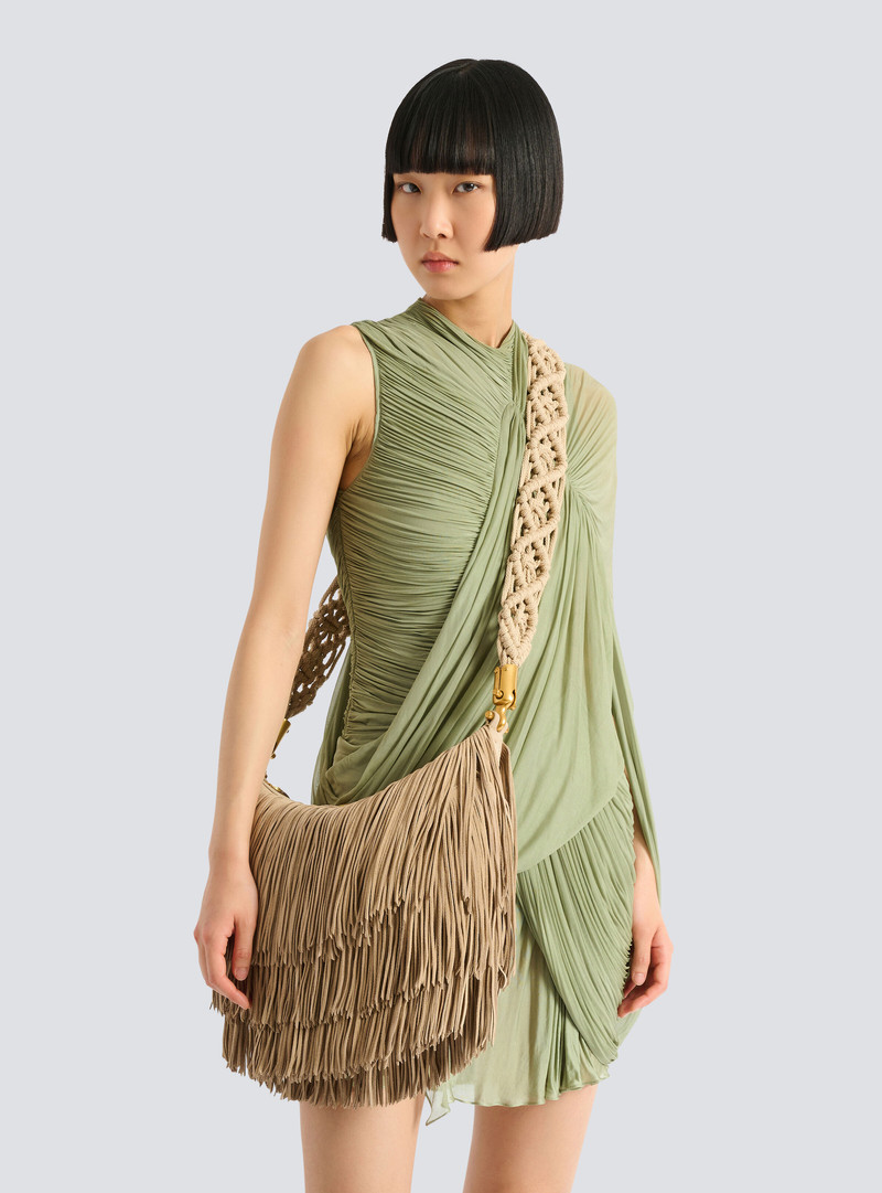 Ébène Hobo fringed suede bag 8