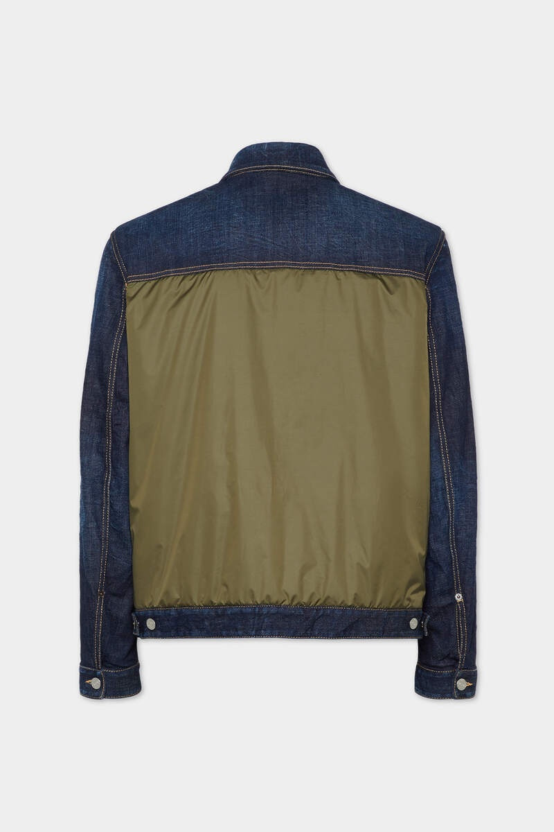 DSQUARED2 DARK URBAN WASH DENIM PUFFER JEAN JACKET outlook