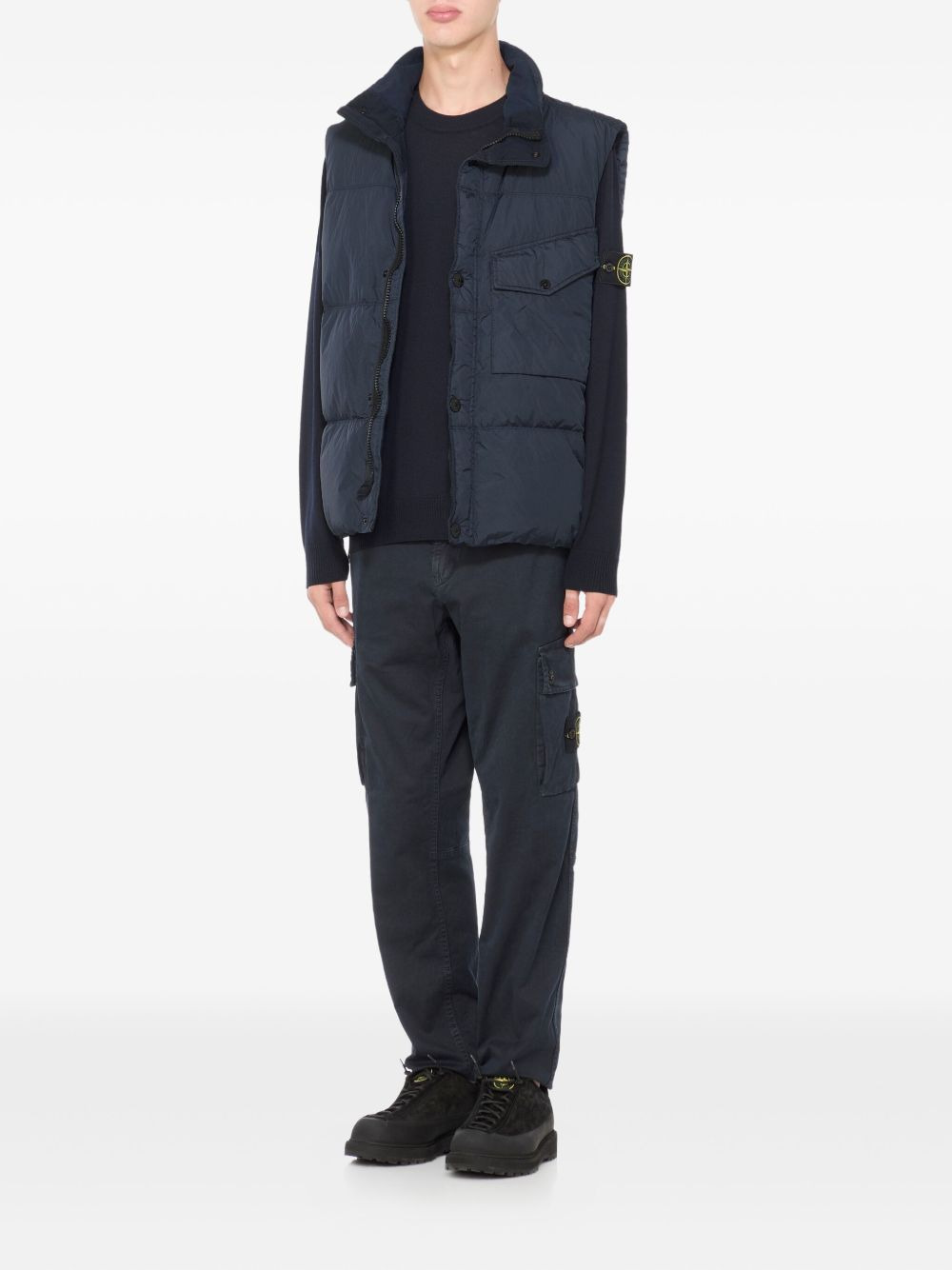 logo-patch padded vest - 2