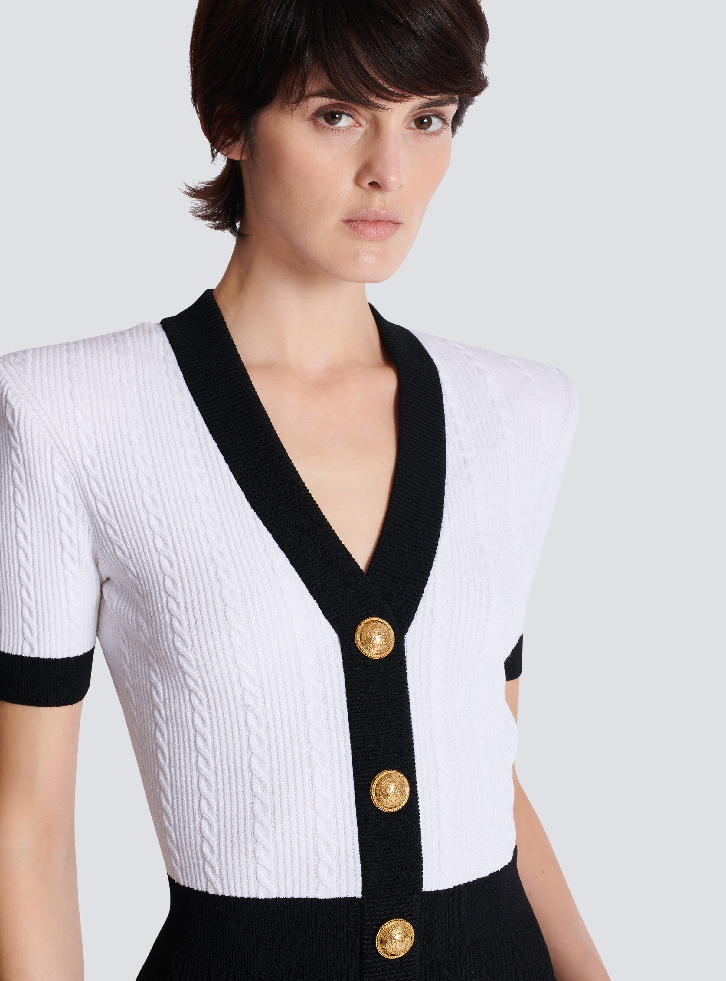 Two-tone cable-knit bodycon dress - 8